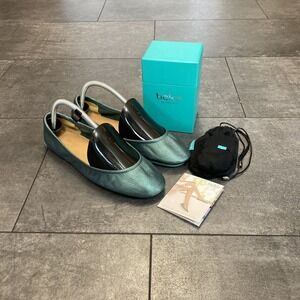 Tieks by Gavrieli Tahitian Pearl Color Leather Women's size 9 With Box Green Guc